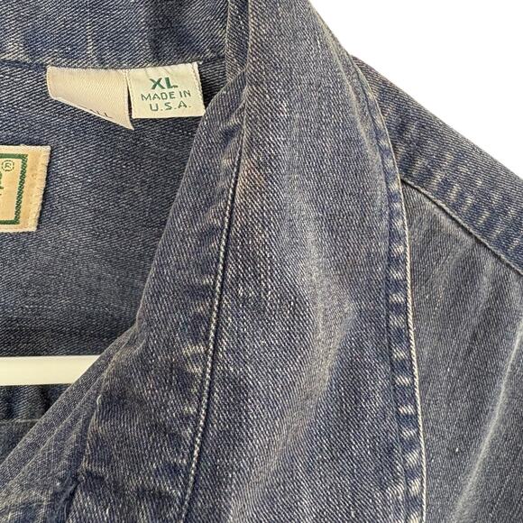 VTG L.L. Bean Denim Button-Up Shirt Plainsmen XL Western Ranch Wear Made in USA - Picture 9 of 9